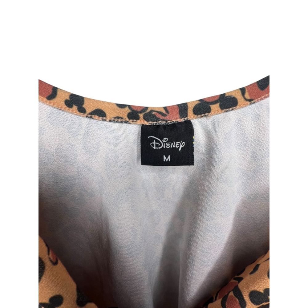 Disney Brown And Black Micky Mouse Leopard Print Bralette Crop Top - Picture 3 of 4